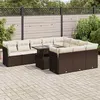 Image de Salon de jardin Vidaxl resine tressee marron 11 pieces 10 personnes