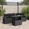 Image de Salon de jardin Vidaxl resine tressee noir 5 pieces x 65.5 x 69 4 personnes