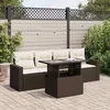 Image de Salon de jardin Vidaxl resine tressee marron 5 pieces x 65.5 x 69 4 personnes