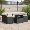 Image de Salon de jardin GENERIQUE resine tressee noir 7 pieces 62 x 100 x 69 cm 6 personnes