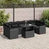 Image de Salon de jardin vidaxl resine tressee noir 8 pieces 62 x 65.5 x 69 cm 7 personnes