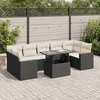 Image de Ensembles canapes. fauteuils et tables de jardin Vidaxl resine tressee noir 8 pieces x 65.5 x 69 8 personnes