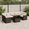 Image de Salon de jardin Vidaxl resine tressee marron 8 pieces x 65.5 x 69 7 personnes