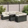 Image de Salon de jardin Vidaxl resine tressee noir 9 pieces 62 x 65.5 x 69 8 personnes