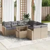 Image de Salon de jardin vidaxl resine tressee beige 9 pieces 62 x 65.5 x 69 cm 2 personnes
