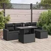 Image de Salon de jardin Vidaxl resine tressee noir 6 pieces x 65.5 x 69 6 personnes