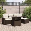 Image de Salon de jardin Vidaxl resine tressee marron 6 pieces x 65.5 x 69 5 personnes