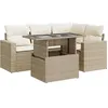 Image de Salon de jardin Vidaxl resine tressee beige 5 pieces 62 x 65.5 x 69 4 personnes