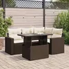 Image de Salon de jardin Vidaxl resine tressee marron 5 pieces 62 x 65.5 x 69 4 personnes