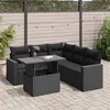 Image de Salon de jardin Vidaxl resine tressee noir 6 pieces 62 x 65.5 x 69 5 personnes