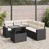 Image de Salon de jardin Vidaxl 6 pieces noir resine tressee 62 x 65.5 x 69 cm 5 personnes