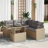 Image de Ensembles canapes. fauteuils et tables de jardin Vidaxl resine tressee beige 6 pieces x 65.5 x 69 5 personnes