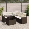 Image de Salon de jardin Vidaxl resine tressee marron 6 pieces 62 x 65.5 x 69 6 personnes
