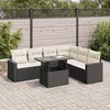 Image de Salon de jardin Vidaxl resine tressee noir 7 pieces x 65.5 x 69 7 personnes