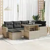 Image de Salon de jardin GENERIQUE resine tressee 6 personnes gris 62 x 65.5 x 69 cm 7 pieces