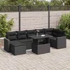 Image de Salon de jardin extensible GENERIQUE - Lot de 8 pièces - 7 personnes - Résine tressée - Noir