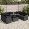 Image de Salon de jardin Vidaxl 10 pieces noir 9 personnes 62 x 65.5 x 69 cm resine tressee