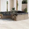 Image de Salon de jardin Vidaxl resine tressee gris 11 pieces x 65.5 x 69 11 personnes