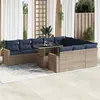 Image de vidaXL Ensemble de canapés de jardin 11 pcs et coussins rotin acacia 3326392