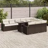 Image de Salon de jardin Vidaxl resine tressee marron 11 pieces 62 x 65.5 x 69 10 personnes
