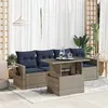 Image de Salon de jardin modulable vidaxl 5 pieces gris resine tressee 55 x 62 x 69 cm