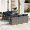 Image de vidaXL Salon de jardin avec coussins 7 pcs gris résine tressée acacia 3326422