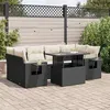 Image de vidaXL Salon de jardin 7 pcs avec coussins noir résine tressée 3326427