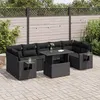 Image de Salon de jardin extensible GENERIQUE - Lot de 8 pièces - 7 personnes - Résine tressée - Noir - Table extensible 100x55x73 cm