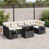 Image de Ensembles canapes. fauteuils et tables de jardin Vidaxl resine tressee noir 8 pieces x 62 x 69 7 personnes