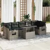 Image de Ensembles canapes. fauteuils et tables de jardin Vidaxl resine tressee gris 5 pieces 8 personnes