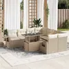 Image de Salon de jardin Vidaxl resine tressee beige 9 pieces x 62 x 69 9 personnes
