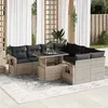 Image de Salon de jardin vidaxl gris bois massif 9 pieces 62 x 62 x 69 cm 2 personnes