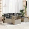 Image de Salon de jardin GENERIQUE 6 pieces resine tressee gris 62 x 62 x 69 cm 5 personnes