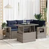 Image de vidaXL Salon de jardin 5 pcs avec coussins gris résine tressée acacia 3326472