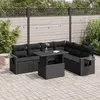 Image de vidaXL Salon de jardin 7 pcs avec coussins noir résine tressée 3326486