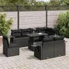Image de Salon de jardin vidaxl resine tressee noir 8 personnes 62 x 62 x 69 cm 9 pieces