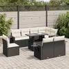 Image de Salon de jardin Vidaxl resine tressee noir 9 pieces x 62 x 69 9 personnes