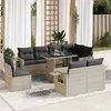 Image de Salon de jardin Vidaxl resine tressee gris 9 pieces 62 x 62 x 69 8 personnes