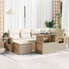 Image de Salon de jardin vidaxl bois massif 7 pieces 2 personnes 62 x 62 x 69 cm beige