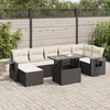 Image de Salon de jardin GENERIQUE resine tressee 7 personnes noir 62 x 62 x 69 cm 8 pieces