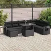Image de Salon de jardin vidaxl resine tressee 9 pieces noir 55 x 62 x 69 cm 8 personnes