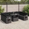 Image de Salon de jardin Vidaxl resine tressee noir 10 pieces x 62 x 69 9 personnes