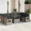 Image de Salon de jardin Vidaxl resine tressee gris 10 pieces x 62 x 69 9 personnes