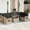 Image de vidaXL Salon de jardin avec coussins 10 pcs gris clair résine tressée 3326543