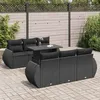 Image de Salon de jardin Vidaxl resine tressee noir 7 pieces 62 x 71 x 69 6 personnes