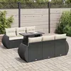 Image de Salon de jardin Vidaxl resine tressee noir 7 pieces x 71 x 69 6 personnes
