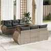 Image de Salon de jardin Vidaxl resine tressee gris 7 pieces x 71 x 69 6 personnes