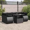 Image de Salon de jardin GENERIQUE noir 6 personnes 7 pieces 62 x 71 x 69 cm resine tressee