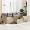 Image de Salon de jardin Vidaxl resine beige 7 pieces x 71 x 69 7 personnes
