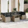 Image de Ensembles canapes. fauteuils et tables de jardin Vidaxl resine tressee gris 8 pieces x 71 x 69 7 personnes